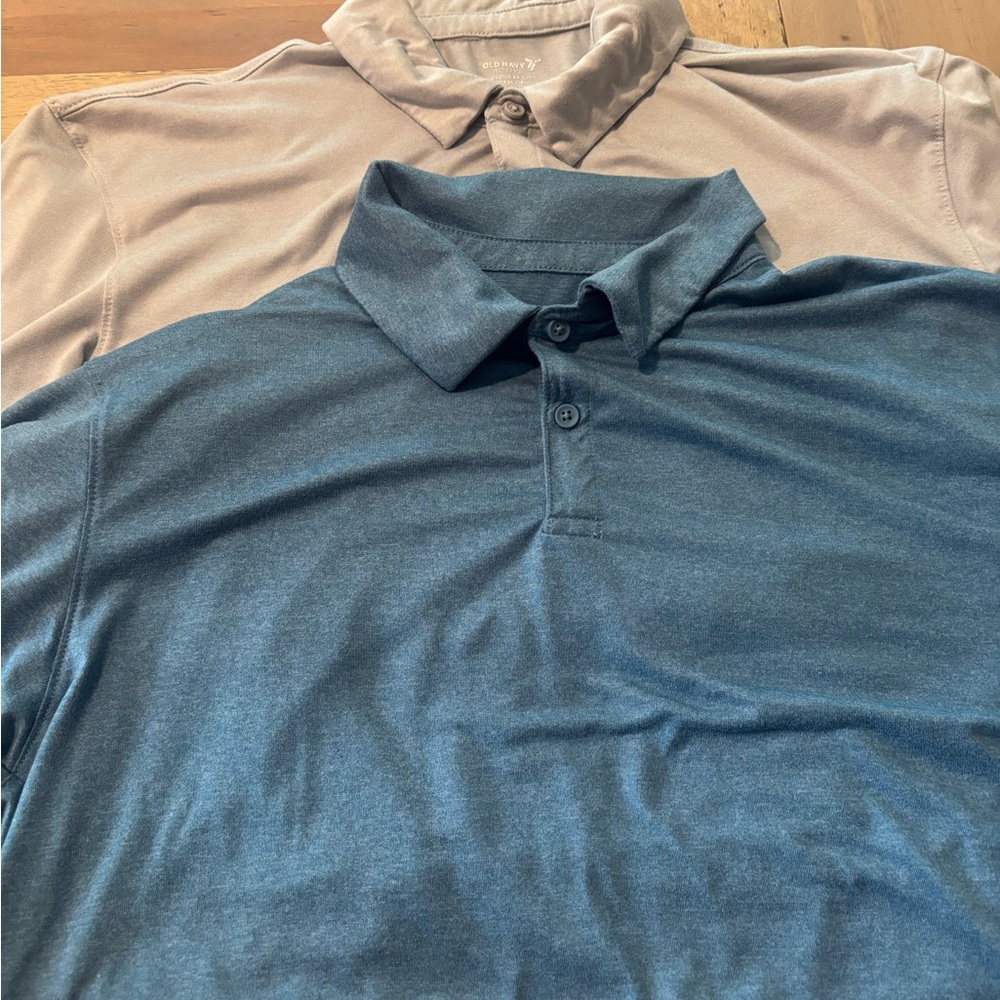 Blue and Gray Polo Shirt Set